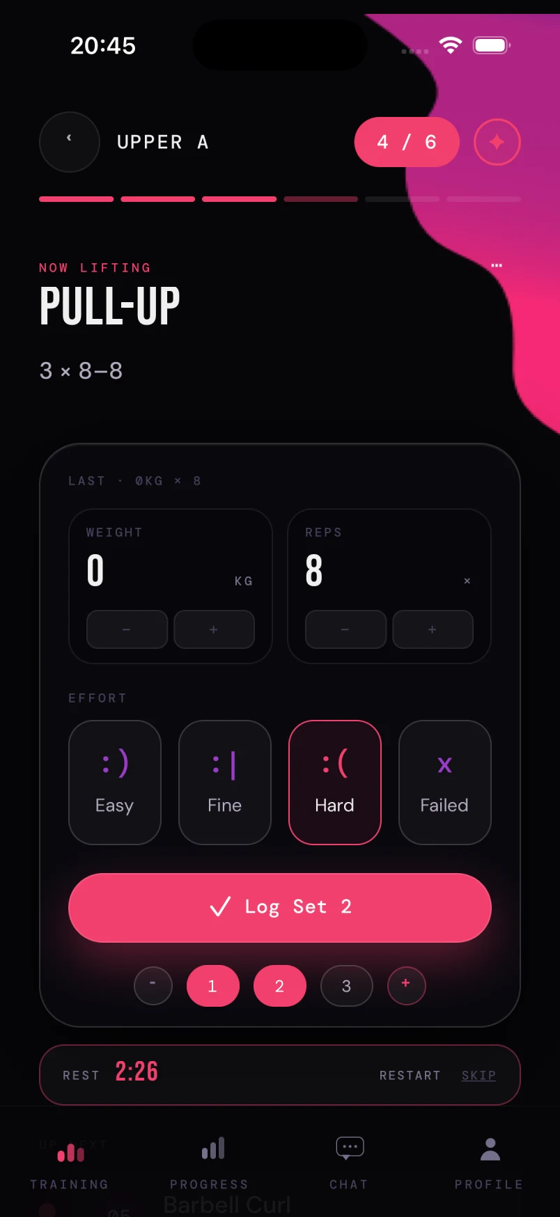 Bloc live set logging screen